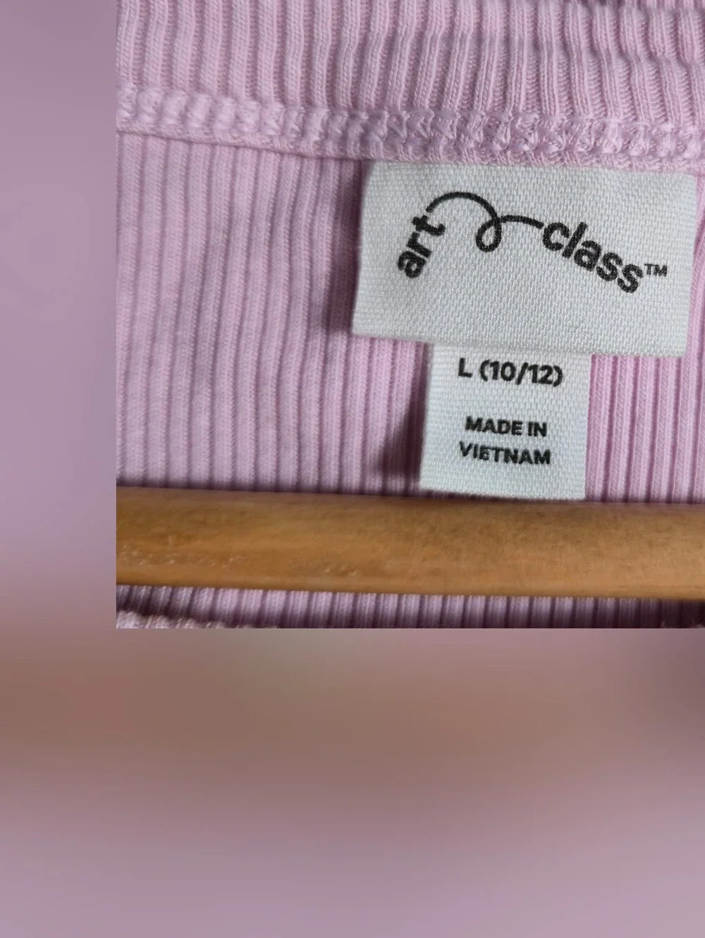 Art Class Ribbed Pink Short Sleeve T-shirt